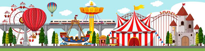 A amusement park scene vector