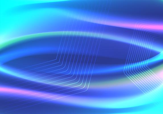 Blue color waves and geometric abstract background design. vector illustration