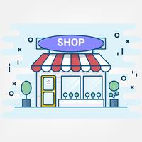 Flat line art style. design for shopping store building icons. Online shopping service. vector