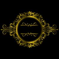 Gold Color Vintage Decorations Elements and Frames. Vector illustration