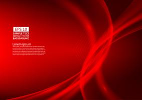 Red color waves abstract background design. vector illustration