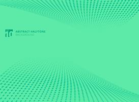 Abstract pattern dots green color halftone perspective background. vector