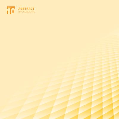 Abstract squares pattern geometric yellow and white color perspective background with copy space. Floor ground grid.