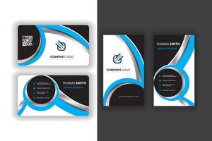 blue set of business cards vector