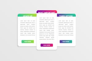 Colorful card template for web usage, vector illustration