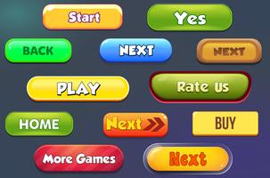 Premium Vector  Set of buttons for games applications and website cute  mobile game development buttons