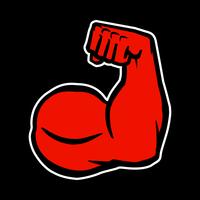 Strong Bodybuilder Biceps Flex Arm Vector Icon