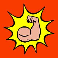 Strong Bodybuilder Biceps Flex Arm Vector Icon