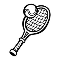 Raqueta de tenis y pelota de tenis vector