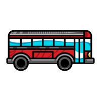 Icono de vector de ciudad autobús tránsito vehículo