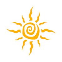 Tribal Sun Spiral Vector Icon