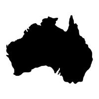 Australia mapa geografía forma vector icono