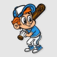 Baseball Player Kid vector cartoon