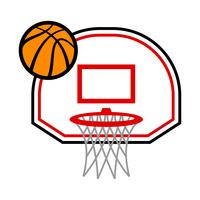 Cartoon vector basketball and net