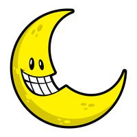 Moon smiling cartoon vector illustration