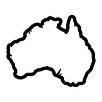 Australia mapa geografía forma vector icono