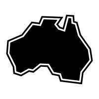 Australia mapa geografía forma vector icono