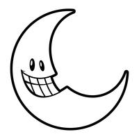 Luna sonriente ilustración vectorial de dibujos animados vector