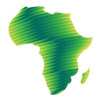 Mapa detallado del continente africano en silueta negra vector
