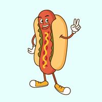Mascota de hot dog vector