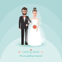 Groom and bride on wedding day. vector