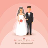 Groom and bride on wedding day. vector