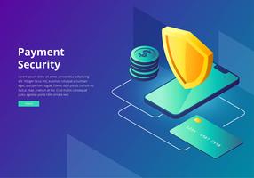 Cyber Security Payment Interface Template Vector
