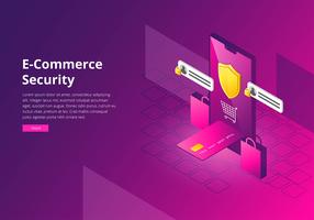 E-commerce Cyber Security Interface Template Vector