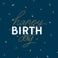  Happy Birthday Simple Typography vector