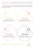 Diagrama de infografías con 4 pasos, opciones o procesos. Plantilla de negocio de vector para la presentación. Visualización de datos empresariales.