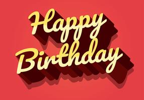 Happy Birthday Typography in Yellow Letters vector