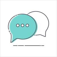 Colorful comment speech bubble thin line icon on white background vector