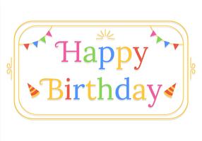 Happy Birthday Typography in White Background vector