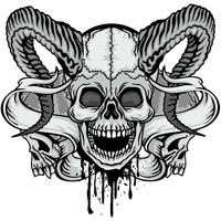 aggressive emblem with skull vector