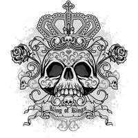 grunge skull coat of arms vector