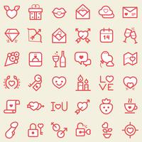 Valentine's day icons set vector