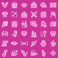 Conjunto de iconos de día de San Valentín vector