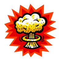 Mushroom Cloud Atomic Nuclear Bomb Explosion Fallout vector icon