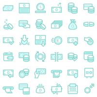 Business and finance icons set. vector