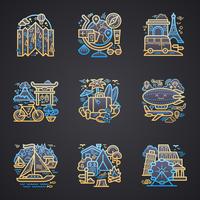 Travel detailed icons vector