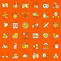 Travel icons set. vector