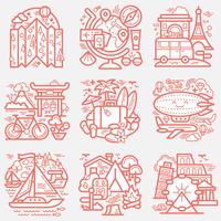 Travel icons set vector