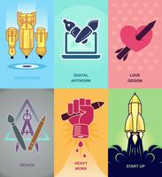 Abstract flat vector illustration of design and development concepts. 