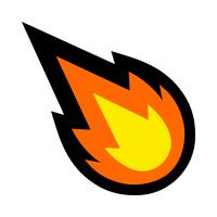 Hot Flame Fireball vector cartoon