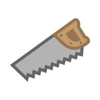 Hand saw construction tool for cutting wood. Cartoon illustration vector