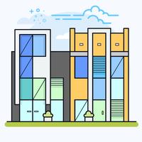 Condominium apartment or office buildings. vector