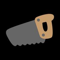 Hand saw construction tool for cutting wood. Cartoon illustration vector