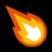 Dibujos animados de vector de bola de fuego de llama caliente