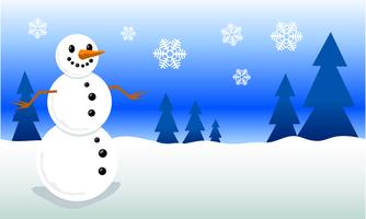 Snowman cartoon vector illustration