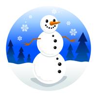 Snowman cartoon vector illustration